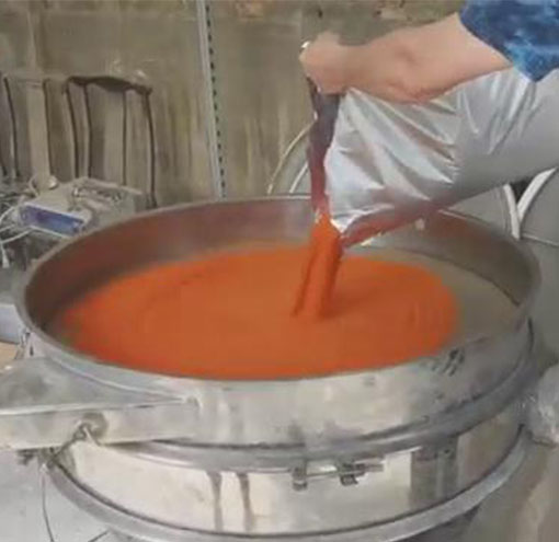 新乡高卓厂家60目超声波振动筛番茄粉试机视频，高频超声波让难透网变得干净透彻